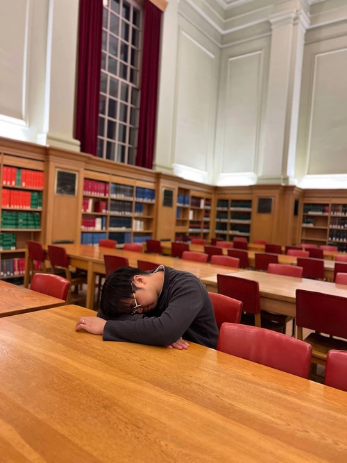 Me pretending to sleep in Rutherford